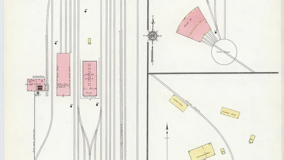 Detail from a 1910 Sanborn fire insurance map of Princeton, West Virginia