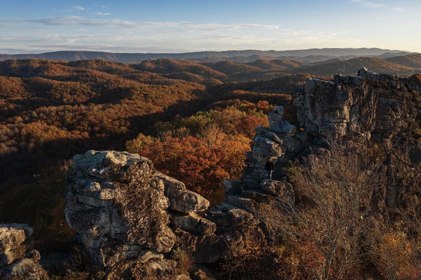 Aerial landscape view of Mercer County, West Virginia