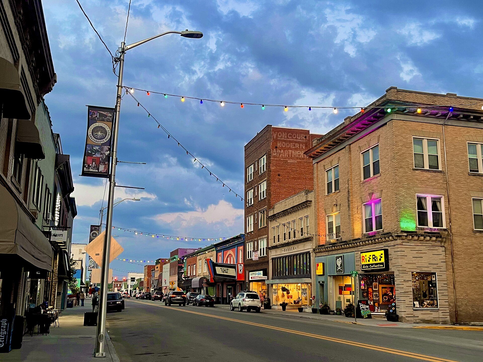 Historic buildings along Mercer Street in Princeton, West Virginia